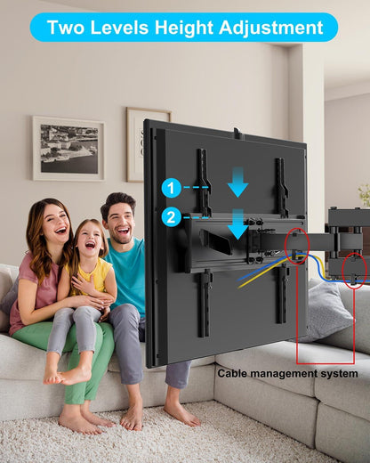 TV Wandhalterung Schwenkbar Neigbar 37-75 Zoll LCD LED Fernseher 50kg VESA 600x400mm