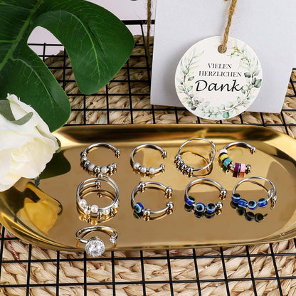Verstellbarer Anti-Stress Ring Set für Damen – Angst & Spinner Ring