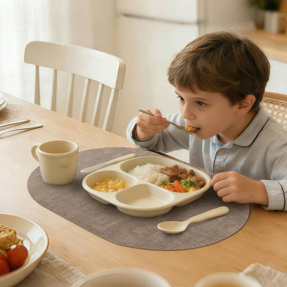 Platzsets Oval Braun 4er Set – Abwaschbar & Hitzebeständig