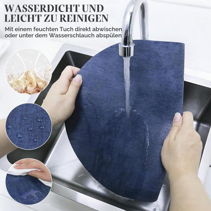 Platzsets Oval Dunkel Blau - Abwaschbares 4er Set