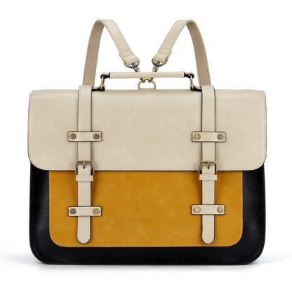Damen Laptoptasche 15,6 Zoll Vintage Gelb in Lederoptik