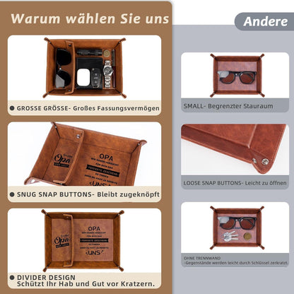 Lederschale Tablett Geschenke für Opa Weihnachten