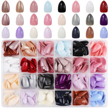 576-teiliges Glitzer Press on Nägel Set für Frauen, Oval Kurz Nägel