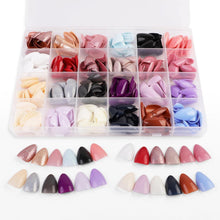 576er Mandel Glitzer Nägel Set Kurz Oval Fake Nails Glossy