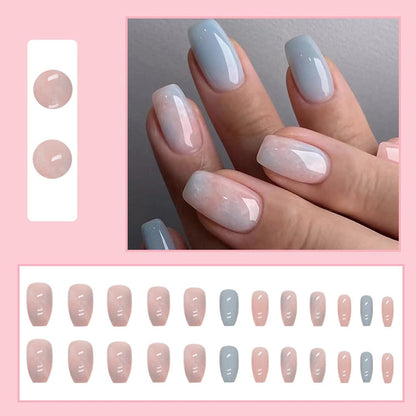 24 Stück Press on Nägel Acryl French Tips Natürlich Rosa