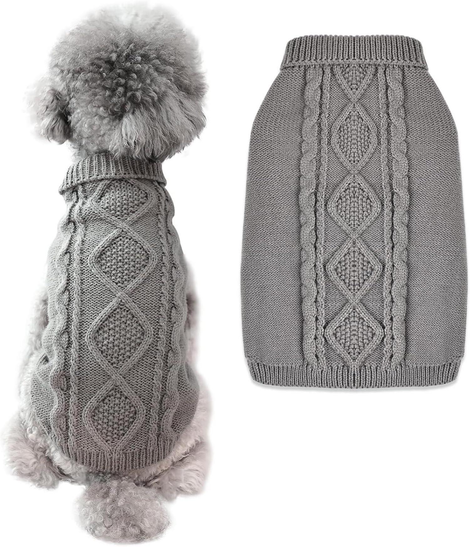 Hundepullover Winter Warmer Strickpullover Rollkragen Katzen X-Large