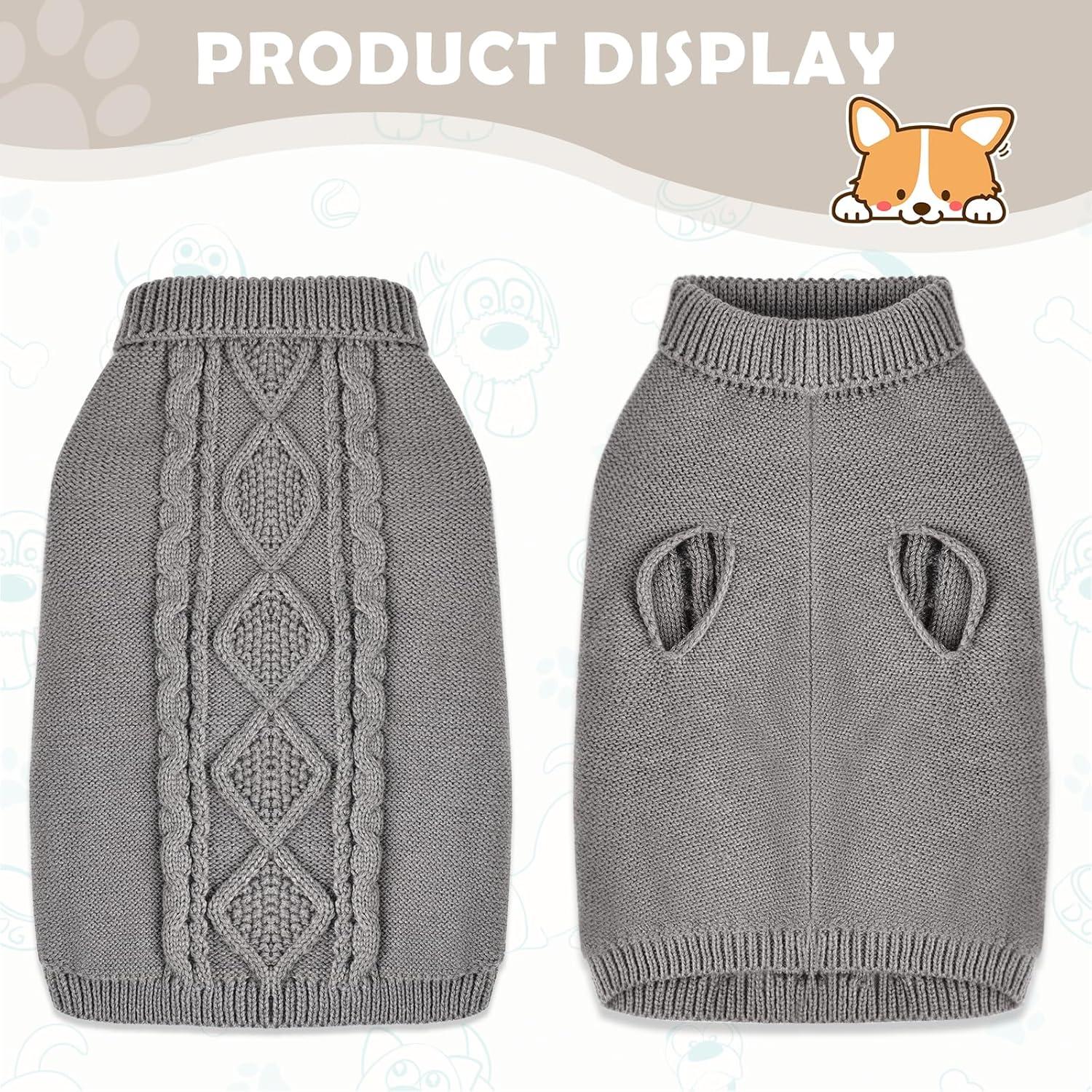 Hundepullover Rollkragen Strickpullover Warmer Winter Weich