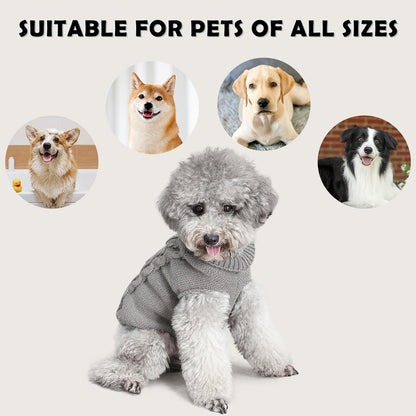 Hundepullover Winter Strickpullover Rollkragen Katzen Hunde X-Large