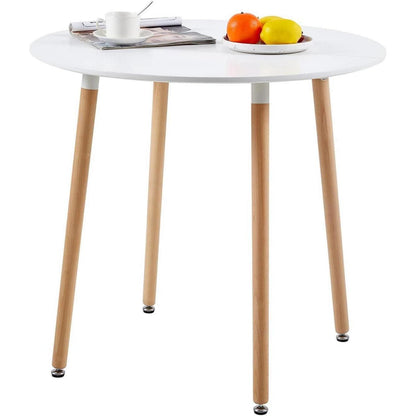 Skandinavisches Essgruppen-Set: 80cm Holztisch & 4 Stühle Schwarz/Grau