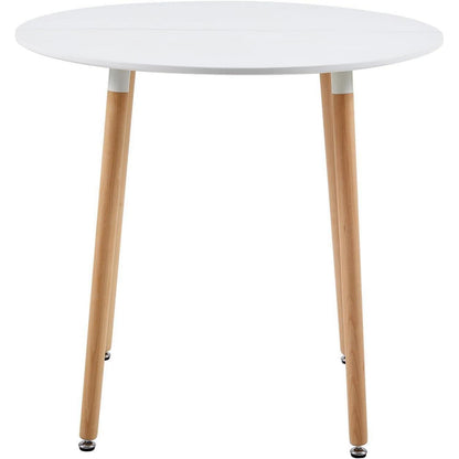 Skandinavisches Essgruppen-Set: Holztisch (80cm) & 4 Stühle