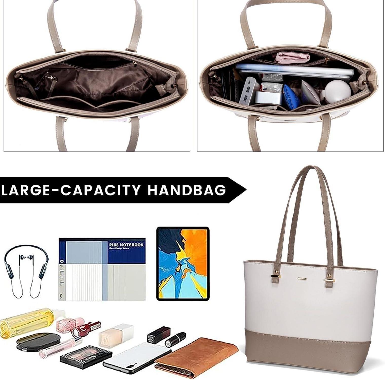 Damen 3-teilige Handtasche Set Synthetisches Leder groß Organisiert