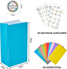 40 Stück Papiertüten mit Aufkleber für Geschenke, Candy Bar