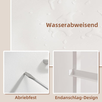 Somdot Kommode mit 4 Stoffschubladen, Weiß 30x42x93 cm