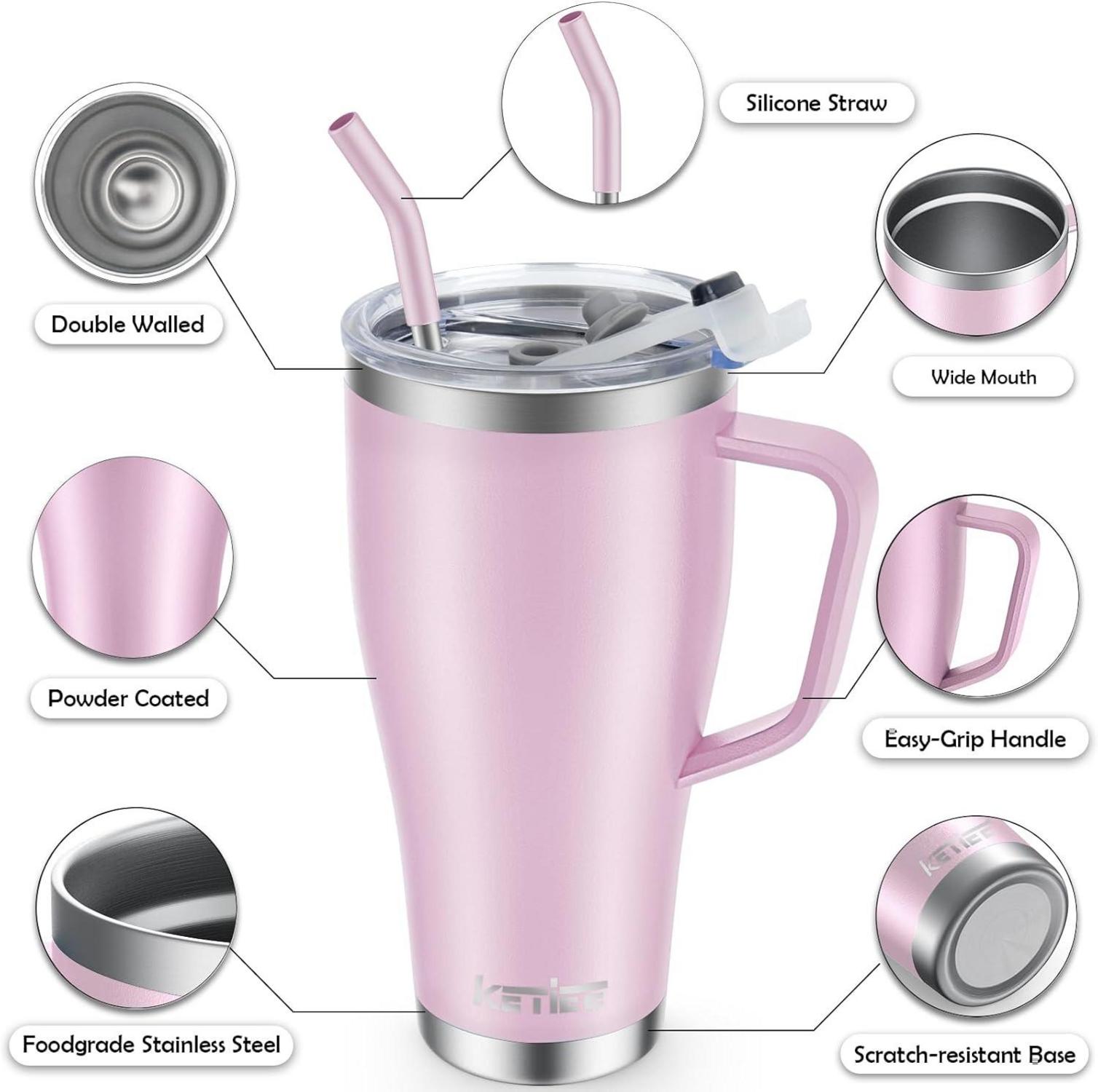 Thermobecher Strohhalm 850ml 30oz Kaffeebecher Isolierbecher Tumbler