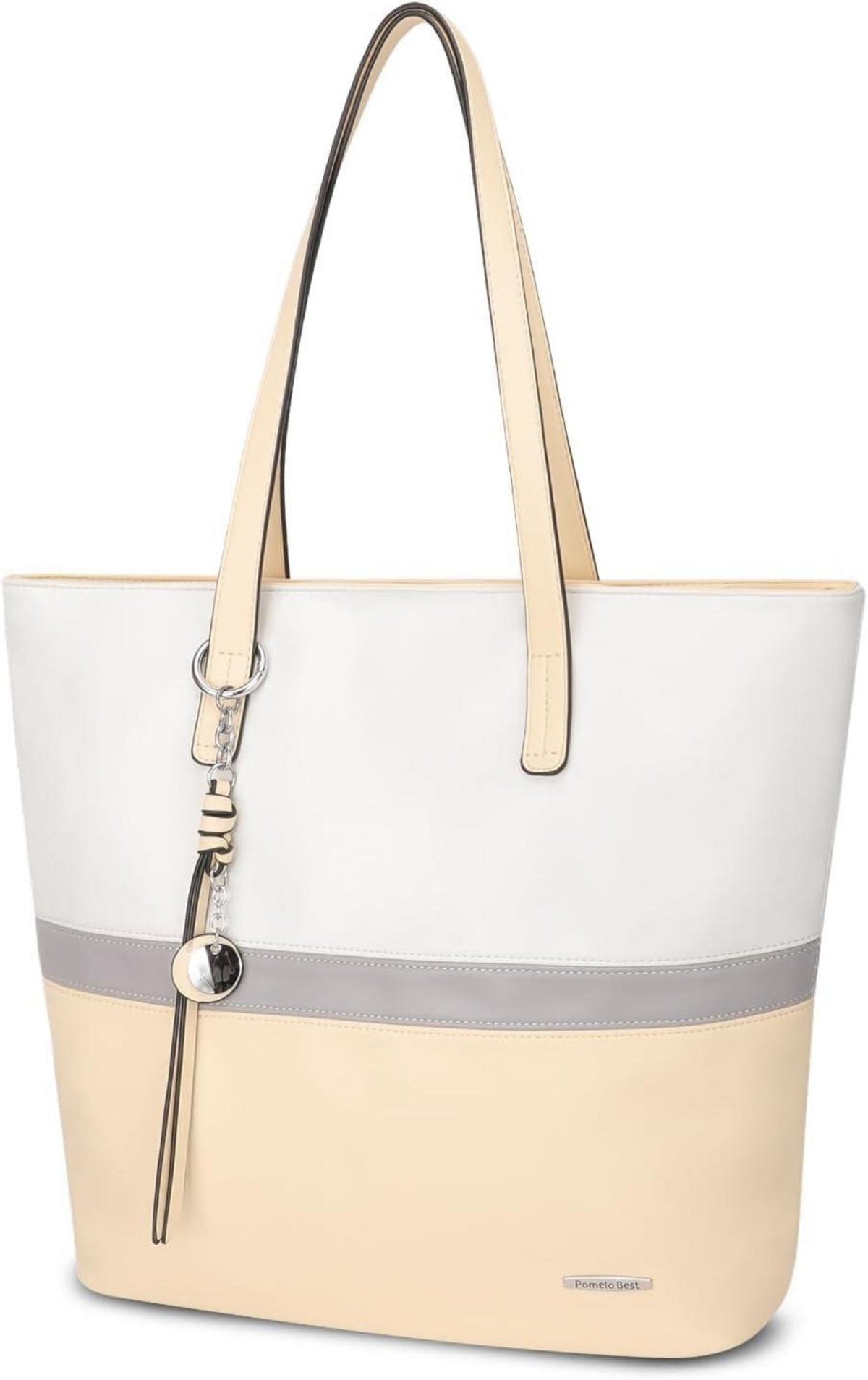 Elegante Damen Handtasche PU Patchwork Shopper mit Laptopfach