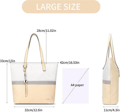 Große Damen Handtasche Shopper für Büro Schule Einkauf 13-Zoll A4 Patchwork