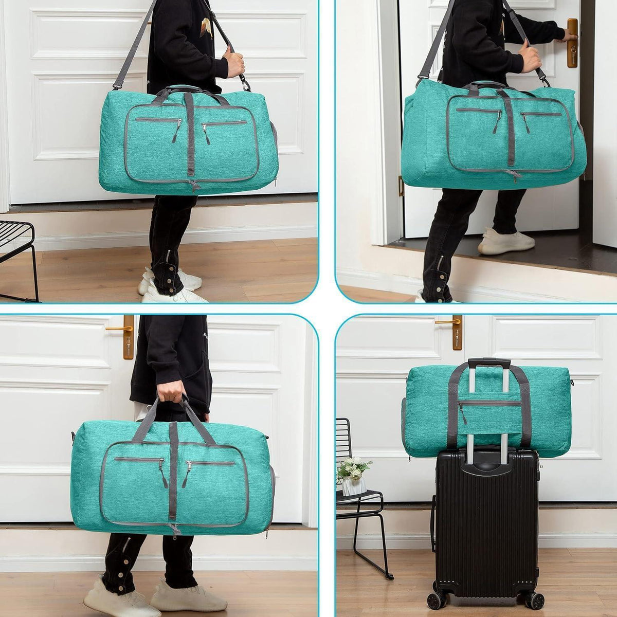Reisetasche 115L mit Schuhfach, Minzgrün