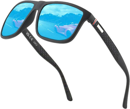 Polarisierte Vintage Sonnenbrille HD-Pilotgläser Blau