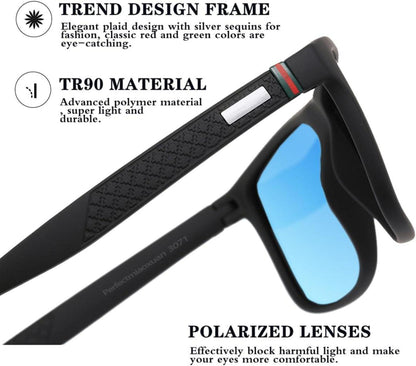 Polarisierte Vintage Sonnenbrille HD-Pilotgläser Blau