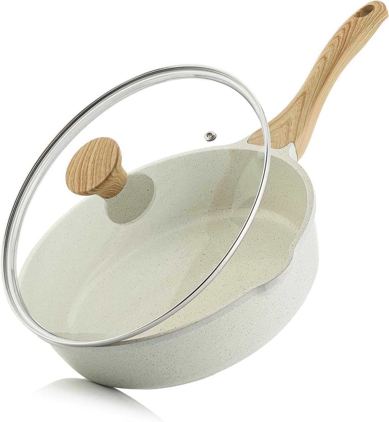 Keramik Bratpfanne mit Deckel 26 cm Stay Cool Griff Induktion PFOA