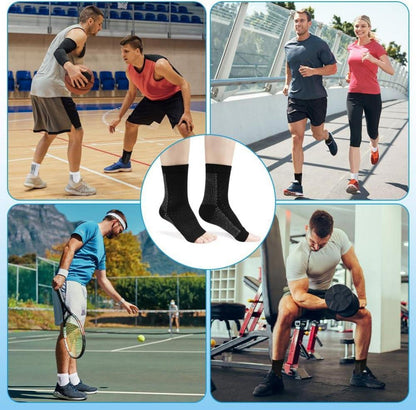 Neuropathie Kompressionssocken 4er Pack Schwarz L/XL Sport Arthritis
