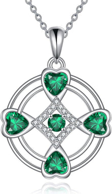 Vierblättriges Kleeblatt Halskette 925 Sterling Silber