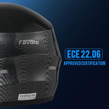 Integralhelm Motorrad Moped ECE 22.06 Kohlefaser M
