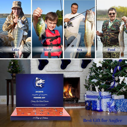Adventskalender Angel Männer 24 Angeln Köder Set Fischer