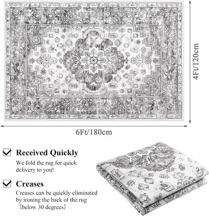 Großer Teppich 120x180cm Luxuriös Superweich Vintage