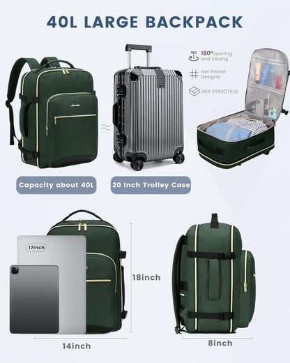 Handgepäck Rucksack 40L Reiserucksack Damen Wasserfest Laptop