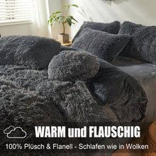Plüsch Bettwäsche 220x240 Grau Winter Flauschig mit