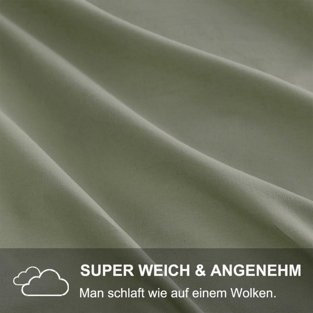 Beqnat Bettwäsche 135x200 Grün 4tlg Mikrofaser