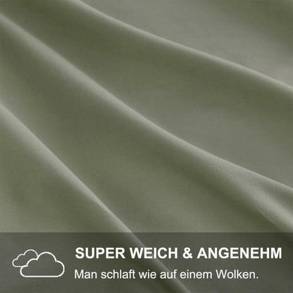Beqnat Bettwäsche 135x200 Grün 4tlg Mikrofaser