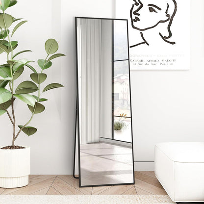 Ganzkörperspiegel 150x50cm – Freistehend, Hängbar, Schwarz