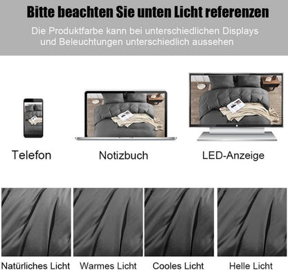 Soifox Anthrazit Bettwäsche-Set Mikrofaser 135x200 Reißverschluss ✓ 1 Bettbezug