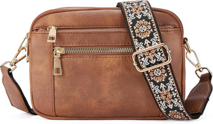 Moderne Damen Schultertasche aus veganem Leder - Große Kapazität mit