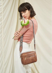 Telena Damen PU Leder Crossbody Tasche mit verstellbarem