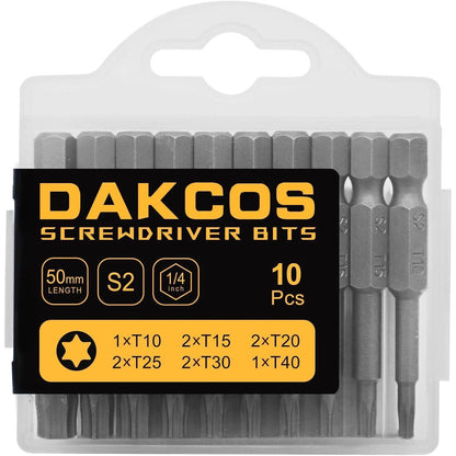 Torx Bit Set S2 50mm 10 Stück Mix-Bit Box