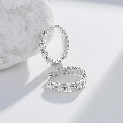 Silber Creolen Damen 925 mit Zirkonia – Geschenkbox