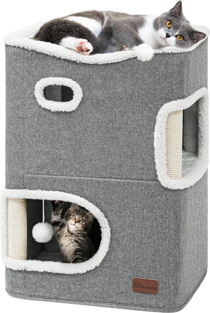 Moderne 3-stufige Katzenwohnung mit Kratzbaum und Hängematte