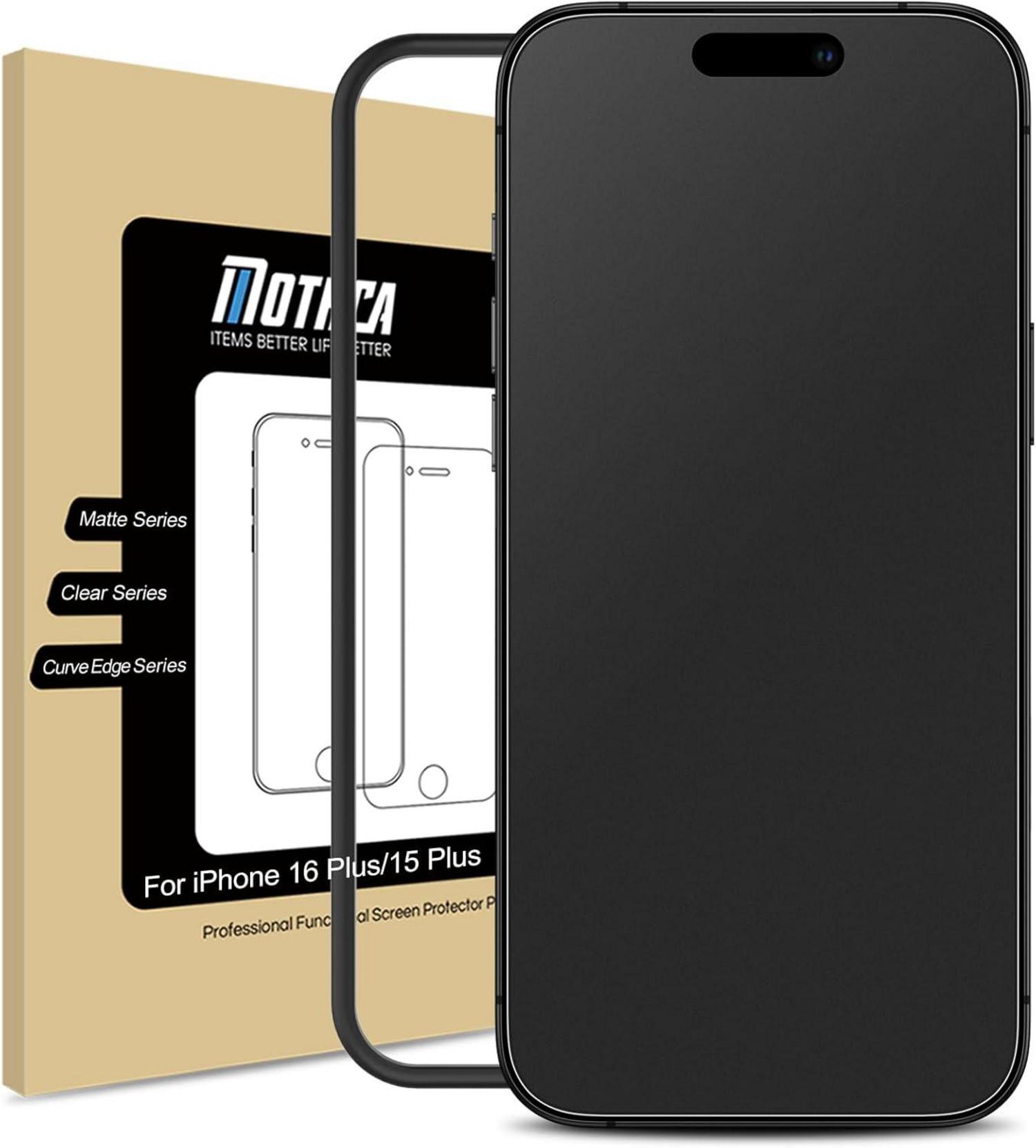 Matte Schutzfolie für iPhone 16/15 Plus Panzer Schutzglas 2.5D