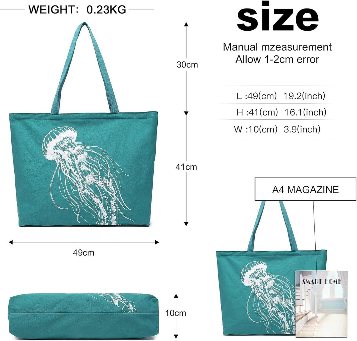 Miss Lulu Damen Canvas Shopper Schultertasche Handtasche - Geschenk für Frauen