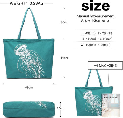 Miss Lulu Damen Canvas Shopper Schultertasche Handtasche - Geschenk für Frauen