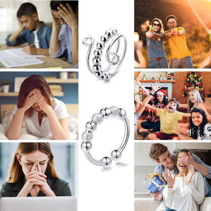 Verstellbarer Anti-Stress Ring Set | Angstabbau & Fidget Ringe für Damen