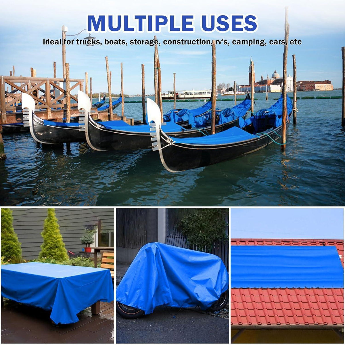 Abdeckplane 3x6m, wasserdicht & UV-beständig, 440g/m² PVC