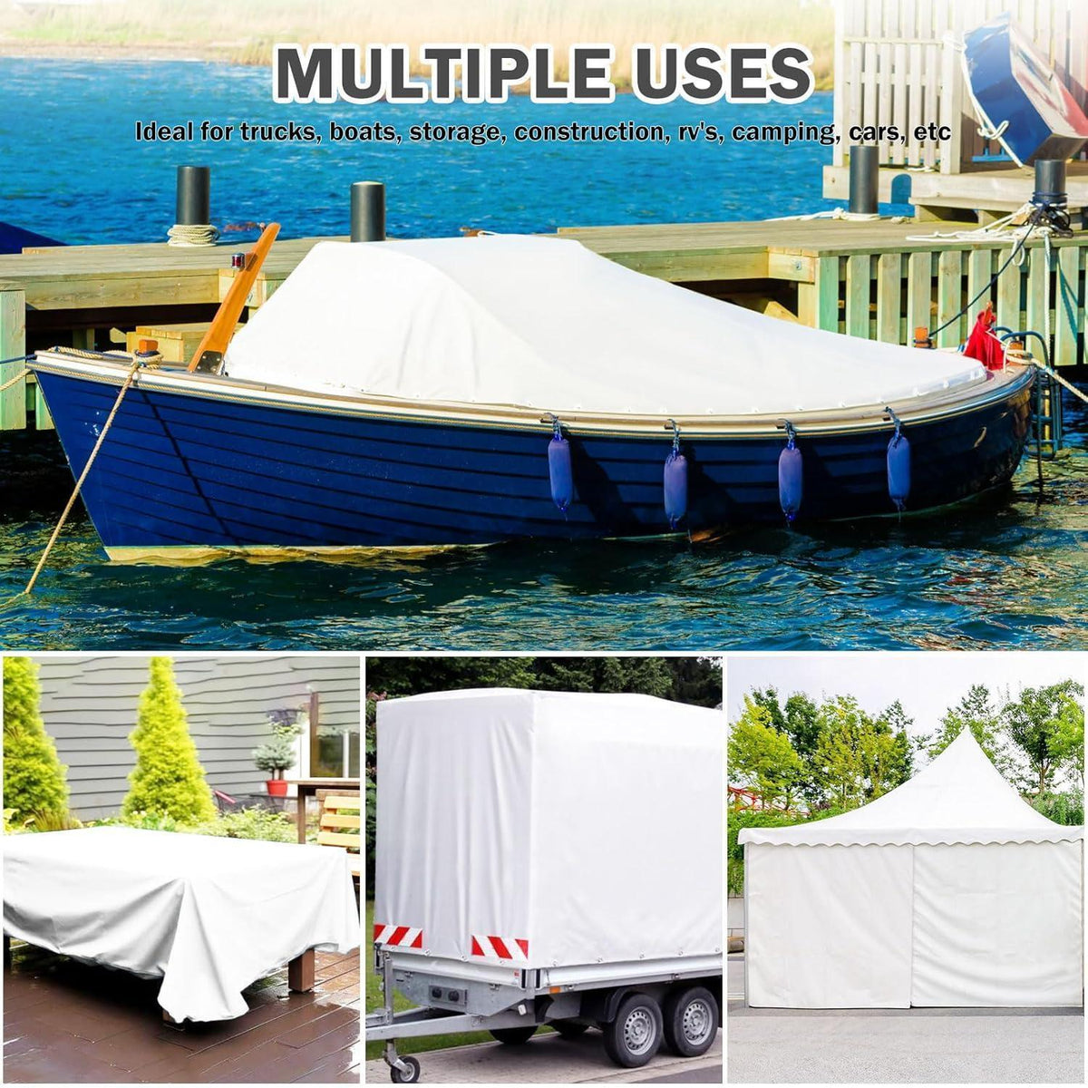 Wasserdichte Abdeckplane 2x3m – 440g/m² PVC Schutzplane