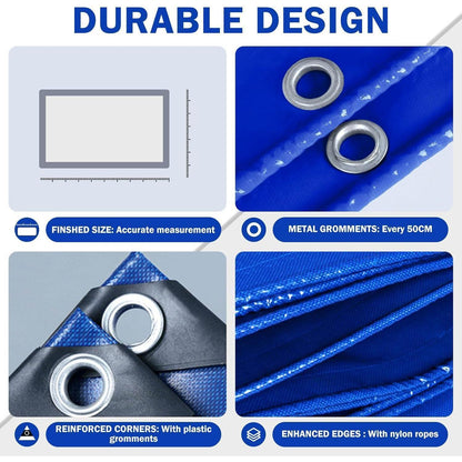 Wasserdichte Abdeckplane 3x3m – 440g/m² PVC Schutzplane Blau