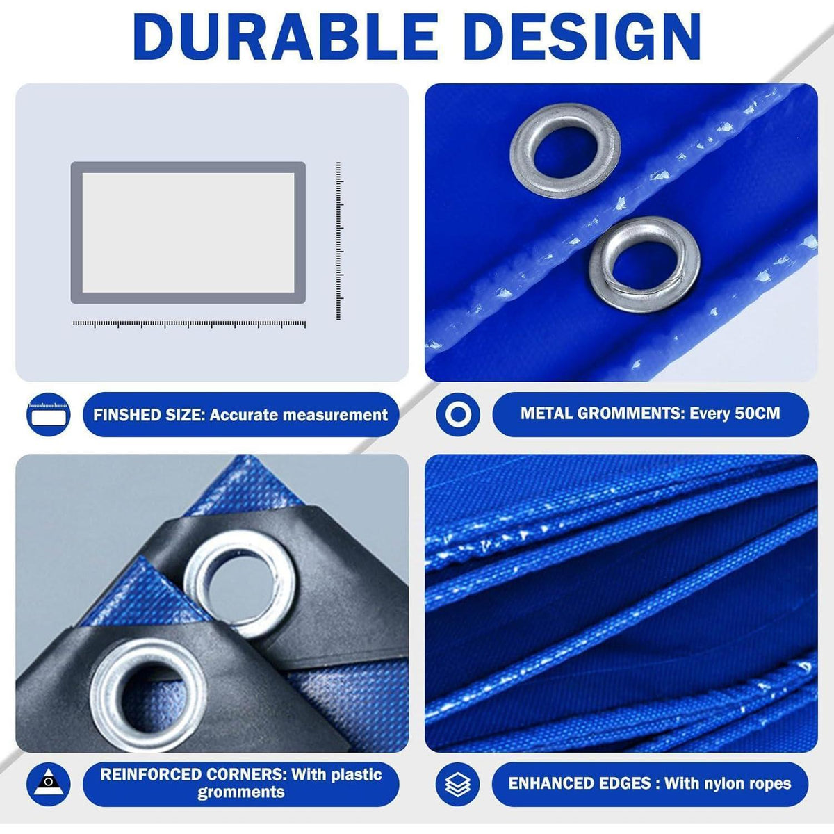 Wasserdichte Abdeckplane 4x6m – 440g/m² PVC Schutzplane Blau