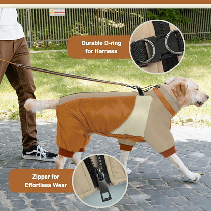 Wasserdichter Hundemantel Winter mit Geschirr für Kleine Hunde Braun XS