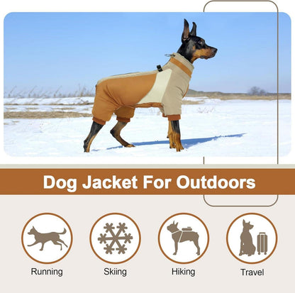 Wasserdichter Hundemantel Winter für Kleine Hunde mit Geschirr Braun XS